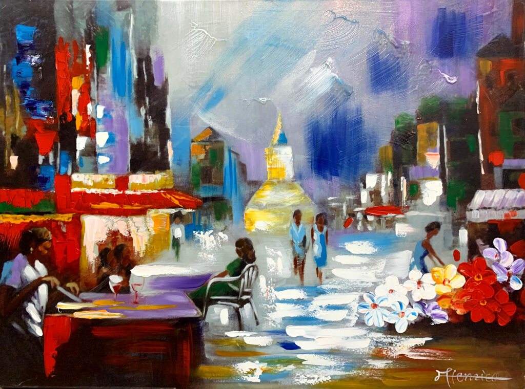 Schilderij Terrasjes nabij Parijs 1700021