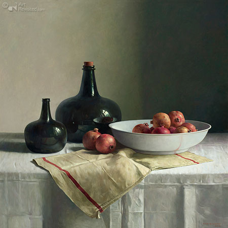 Henk Helmantel - Stilleven met granaatappels op Chinese schaal - 51281