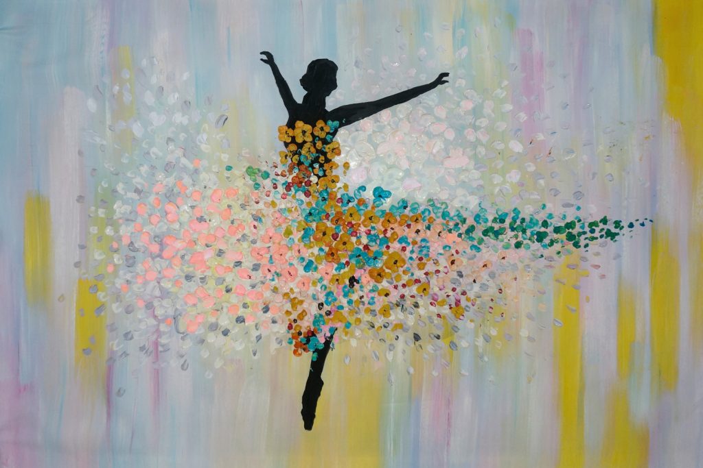 Schilderij Ballerina Bloemenzee Dans