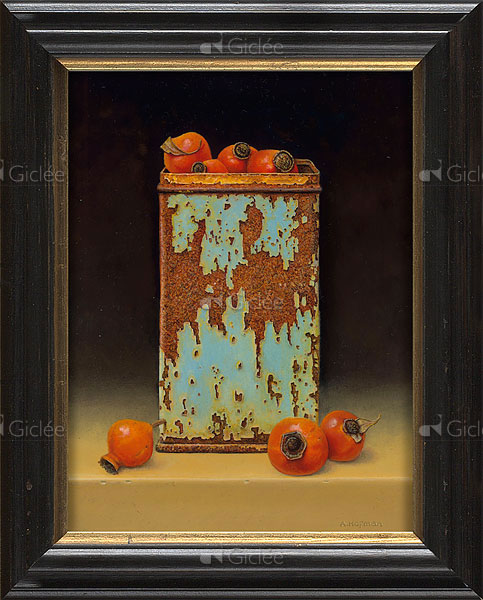 Rozenbottels met roestig blikje