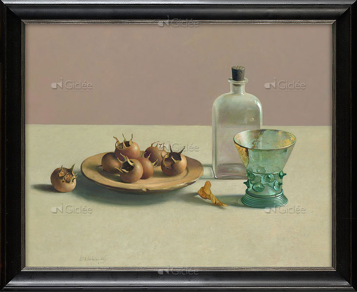 Stilleven met glaswerk en mispels