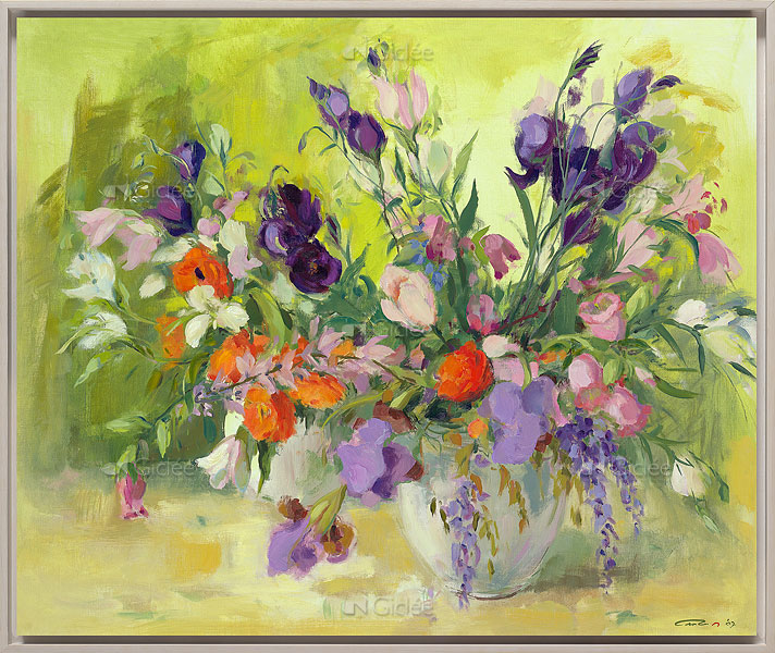 Paars bloemstilleven