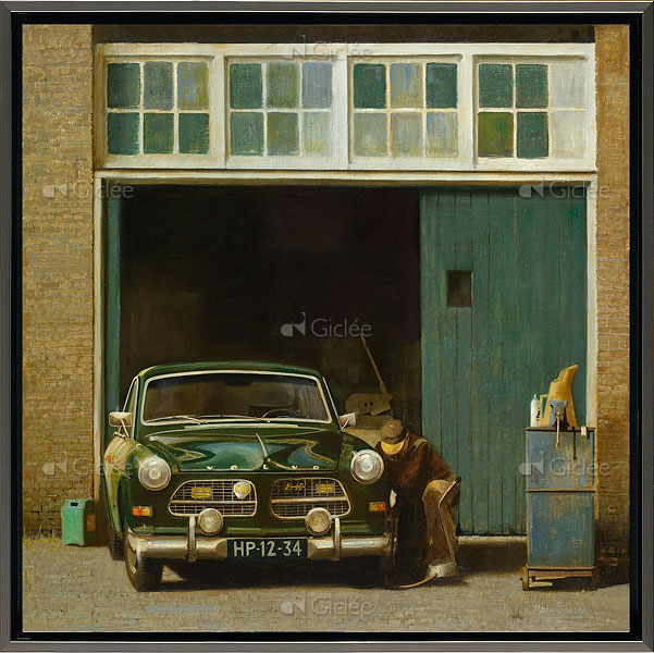 Volvo Amazone bij de garage