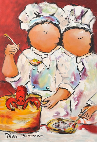 Koken dikke dames schilderij theo broeren