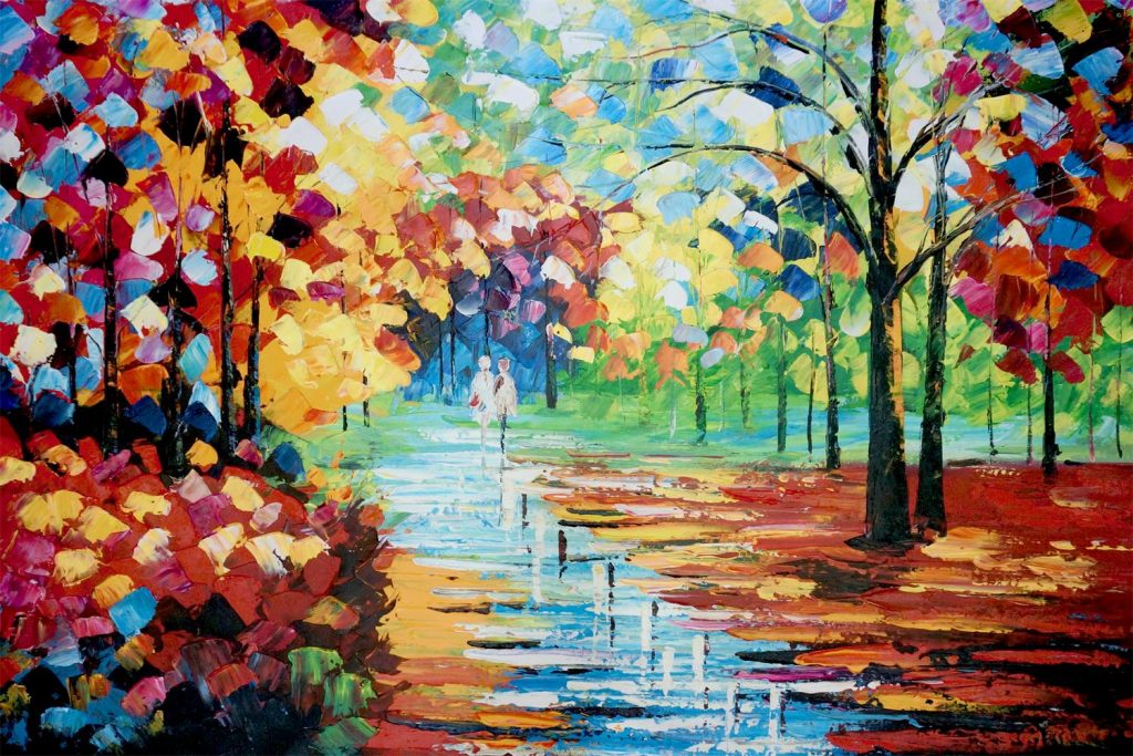 schilderij kleurrijke boswandeling 2 - EA-MDJ-1882-2