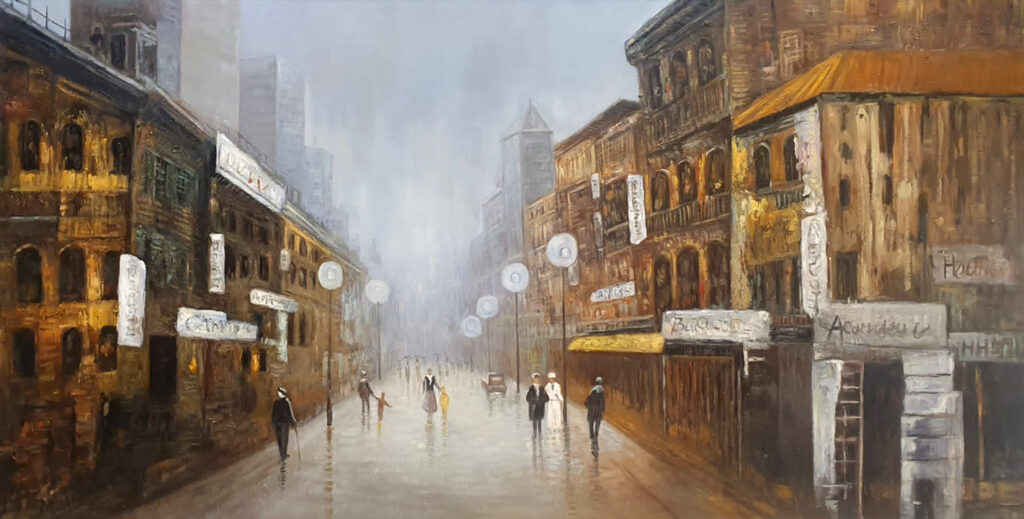 schilderij straat in parijs