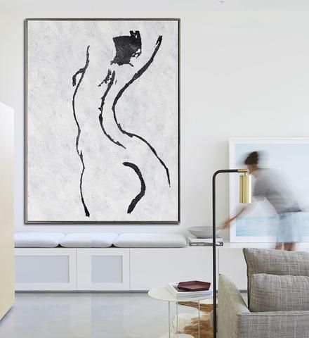 Sillouet schilderij vrouw