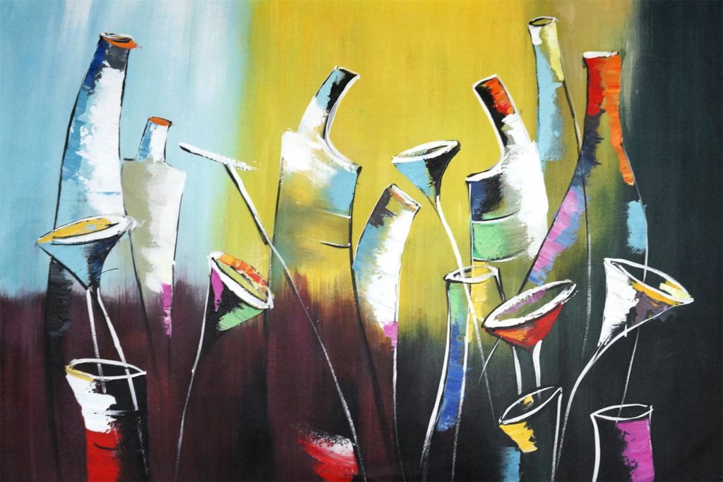 schilderij kruiken en glazen - MDJ-219-L