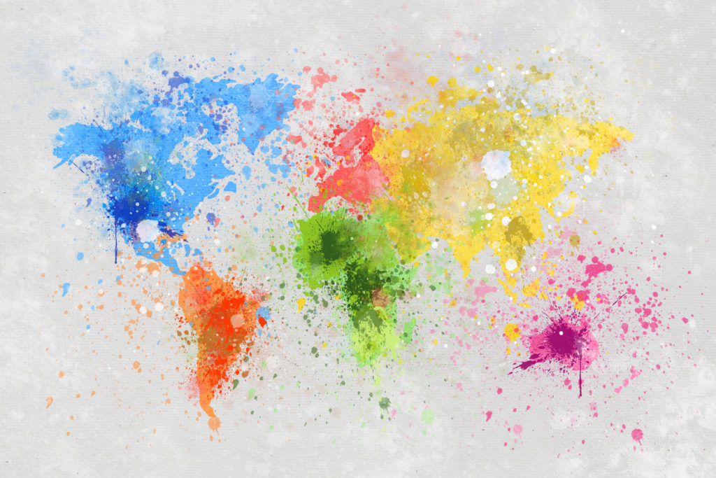 Kleurrijke wereldkaart