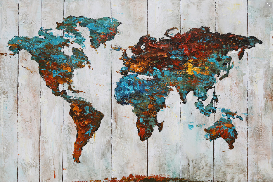 Blue and red world ma schilderij f5706