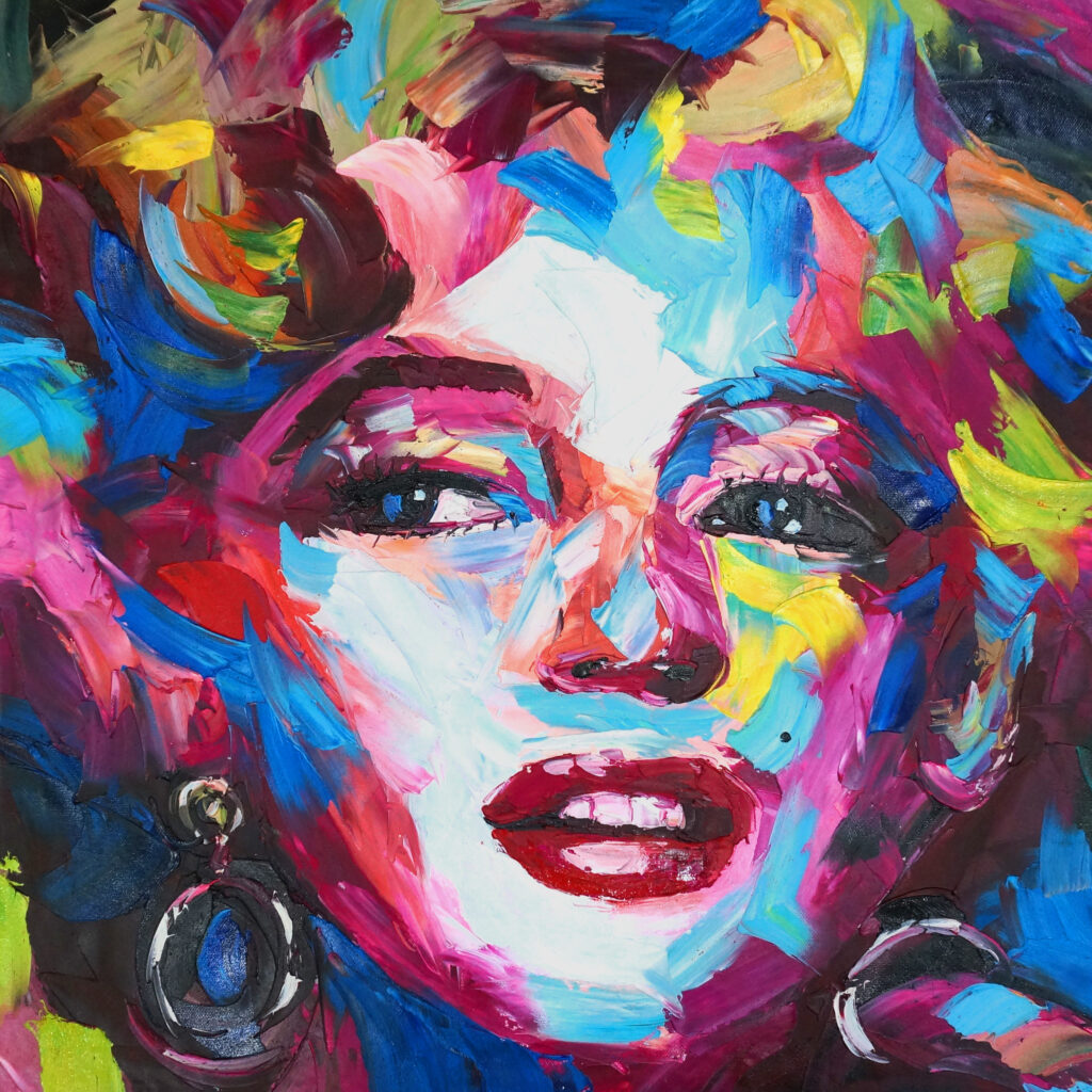 10PopArt01 kleurrijke marilyn schilderij palet