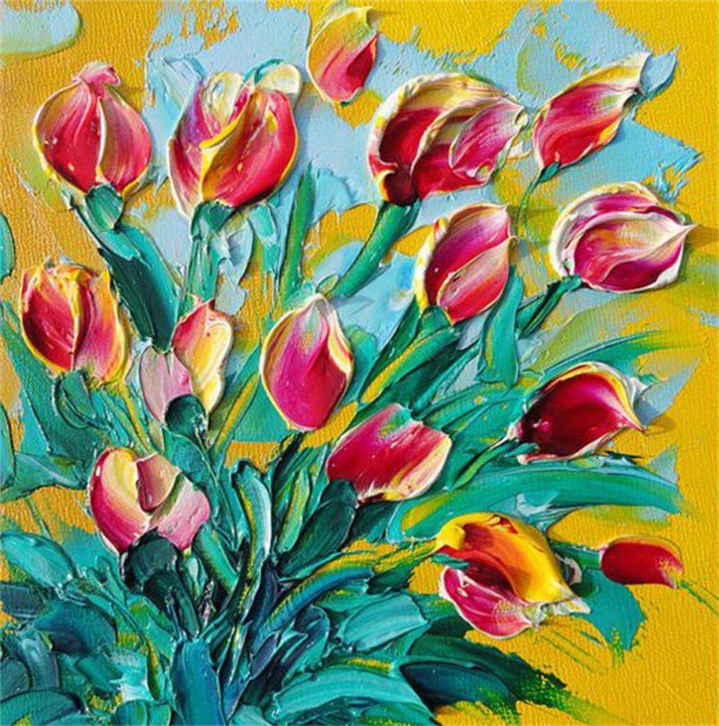 10flower13 Lente! schilderij palet