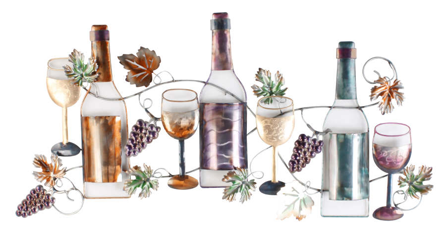 Metalen wanddecoratie Fine Wine