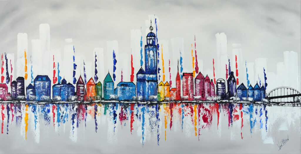 Skyline Deventer schilderij