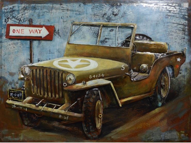Metalen schilderij The Willys MB