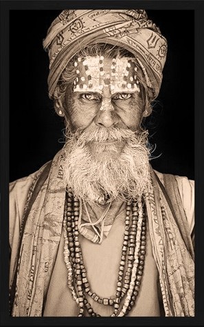 Portrait Gobelin Bandu Baba Sepia van Mondiart