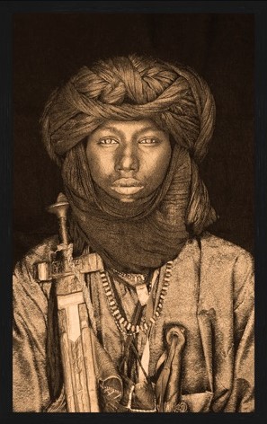 Portrait Gobelin Dawo Fulani Tribe Gold van Mondiart