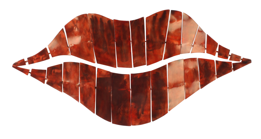 Metalen wanddecoratie Red Lips
