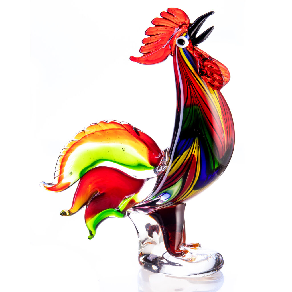 Glazen beeld "Kraaiende Haan"