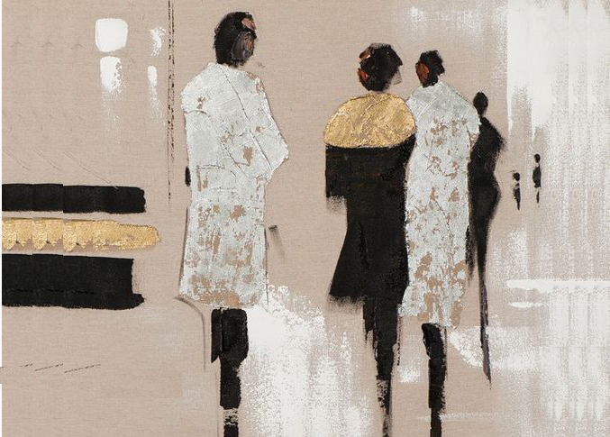 abstract schilderij met mensen Drika