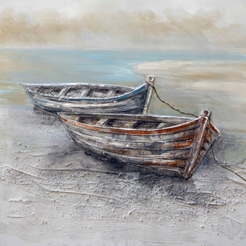 Schilderij Boats by the Sea Boten Hout GS-P7038