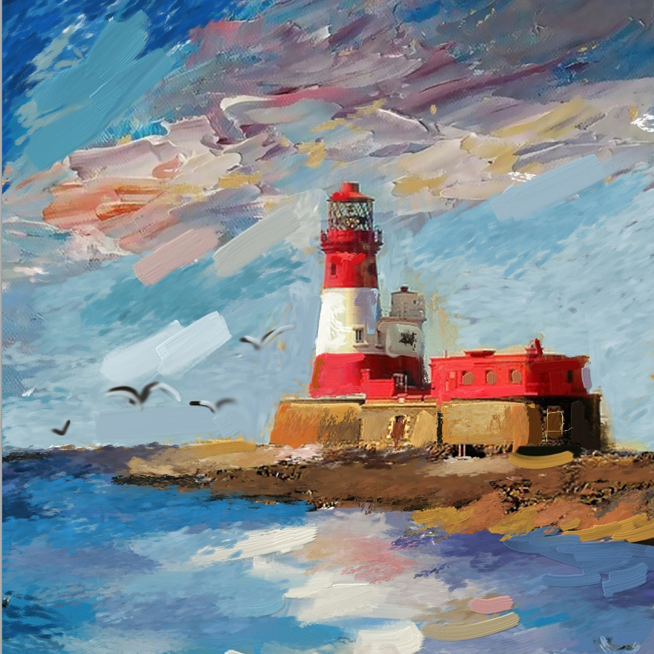Schilderij Lighthouse in Sight Vuurtoren Oceaan GS-T1473