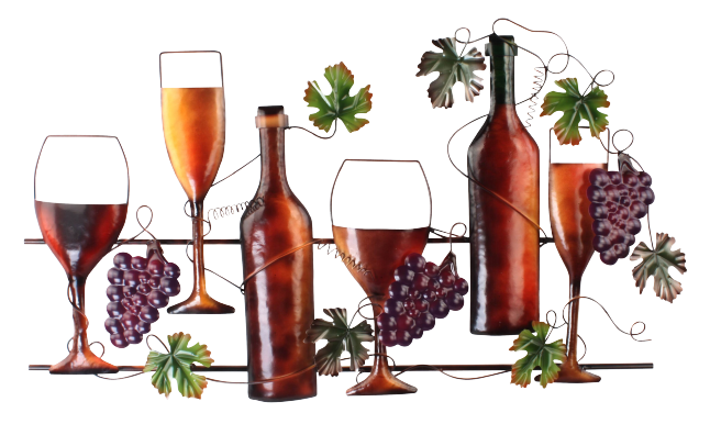 beviamo vino 1291 metalen wandecoratie