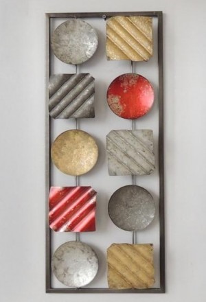 Metalen wanddecoratie Dario Cirkels Vierkant GS-A7