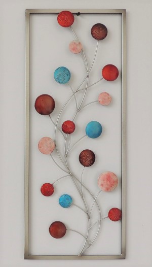 Metalen wanddecoratie Joyful Plant Kleuren Knopen GS-A2