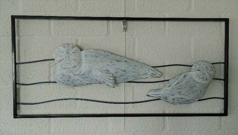 Metalen wanddecoratie Sea Dogs Duo Zeehonden Zoogdieren SG-FM32280