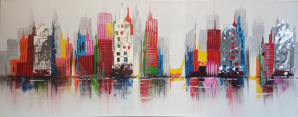 Schilderij City Full of Colors Kleurrijk Wolkenkrabbers GS-P2211