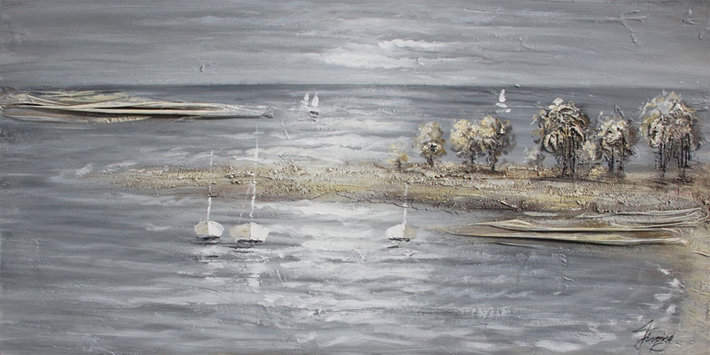 Schilderij Sunny Shore Zeilboten Strand GS-F1182