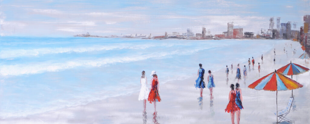 Schilderij Walk by the Beach Wandelen Strand GS-T0448