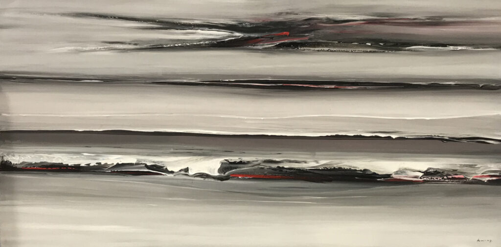 Schilderij Abstract Penseelstreken Strepen EA-MAS-156