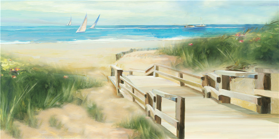 Schilderij Bridge to the Beach Brug Strand GS-Y4034