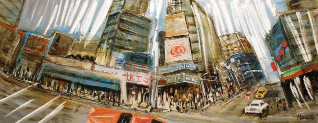 Schilderij Corner in the City Stad Verkeer GS-Y1040A