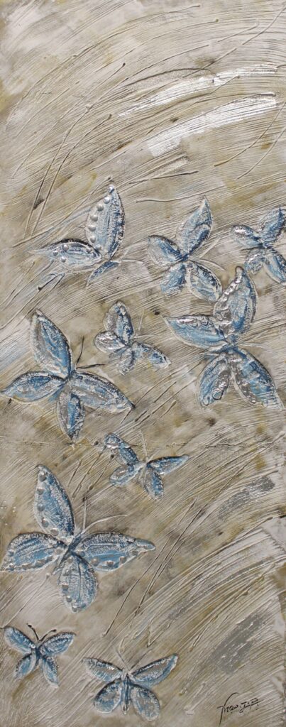 Schilderij Light Blue Butterflies Blauwe Vlinders GS-Y2112B