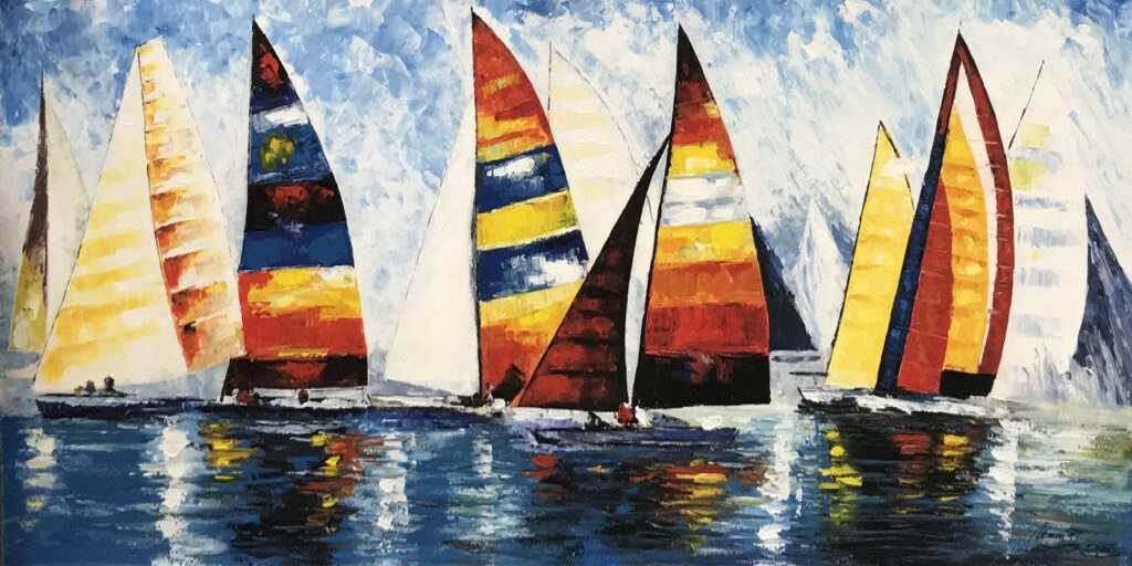 Schilderij Regatta II Zeilboten Zee EA-MAS-184