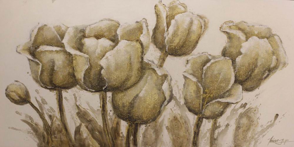 Schilderij Vintage Tulips Bloemen Rozen GS-Y0369B