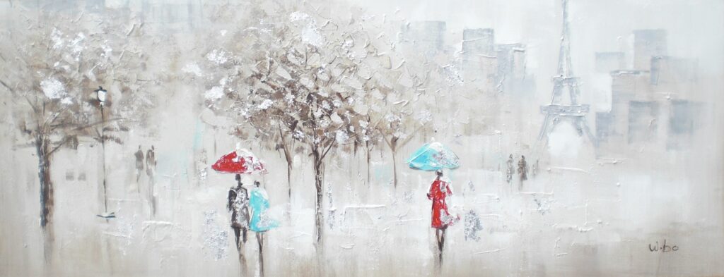 Schilderij Walk in Cold Paris Winter Frankrijk GS-W9112