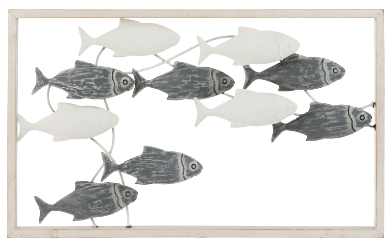 Metalen wanddecoratie Swimming Fish Vissen Zwemmen JO-3547