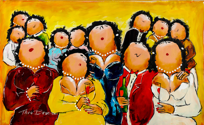 Groot Feest Dikke Dames schilderij Theo Broeren