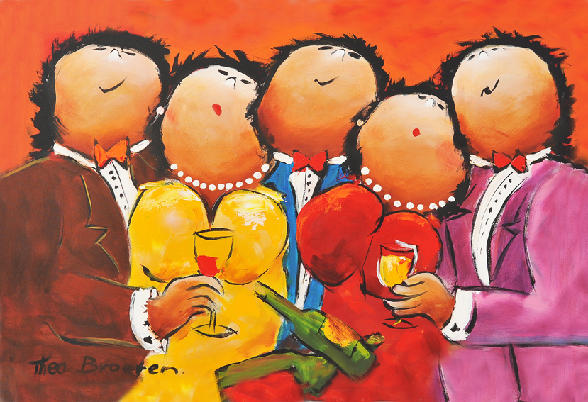 Superfeest Dikke Dames schilderij Theo Broeren