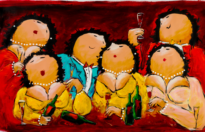 Vandaag is Rood Dikke Dames schilderij Theo Broeren