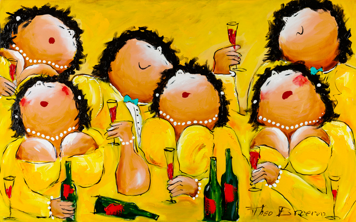 Vin de Luxe Dikke Dames schilderij Theo Broeren