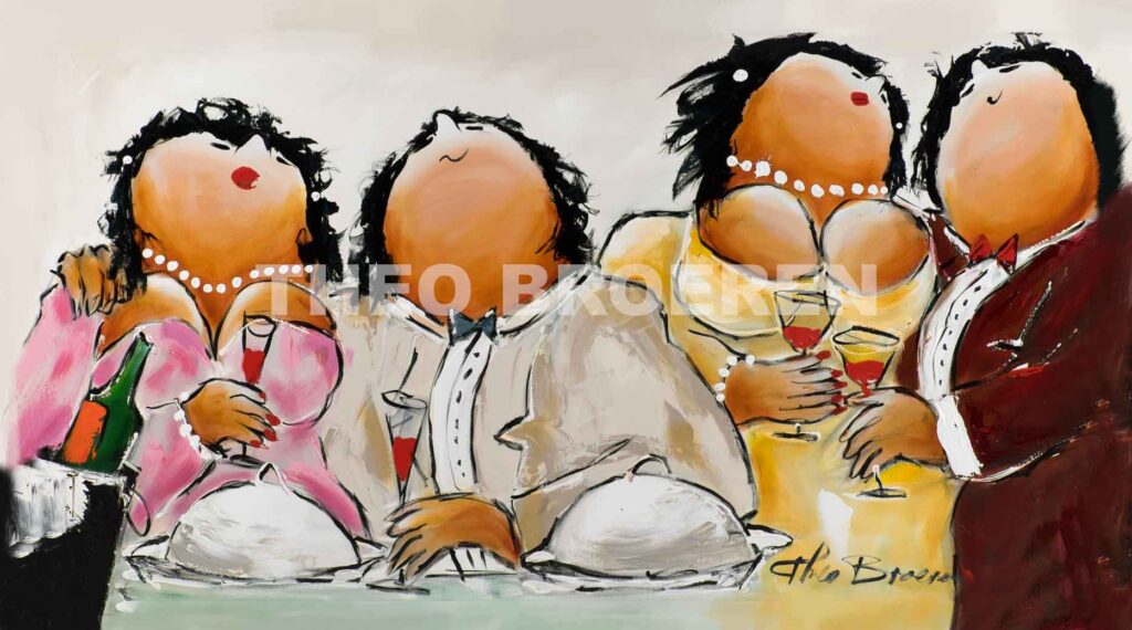 Stel a Part Dikke Dames schilderij Theo Broeren