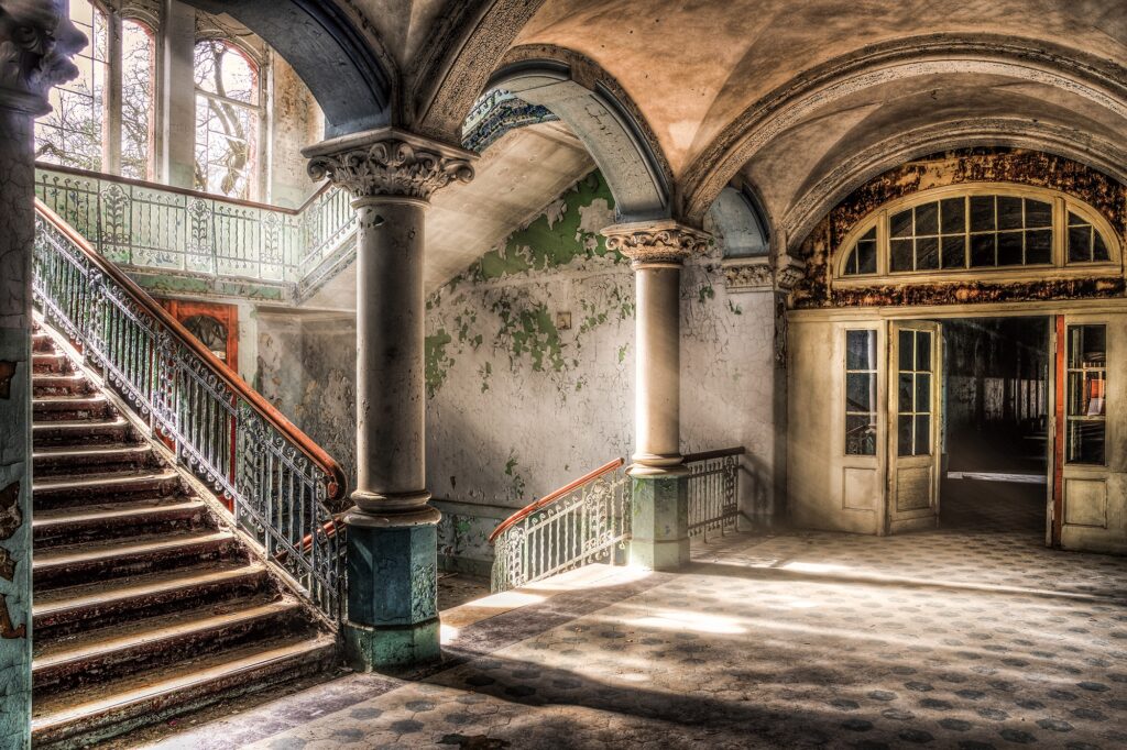 Glasschilderij Old Mansion Oud Verlaten Gebouw GS-S931