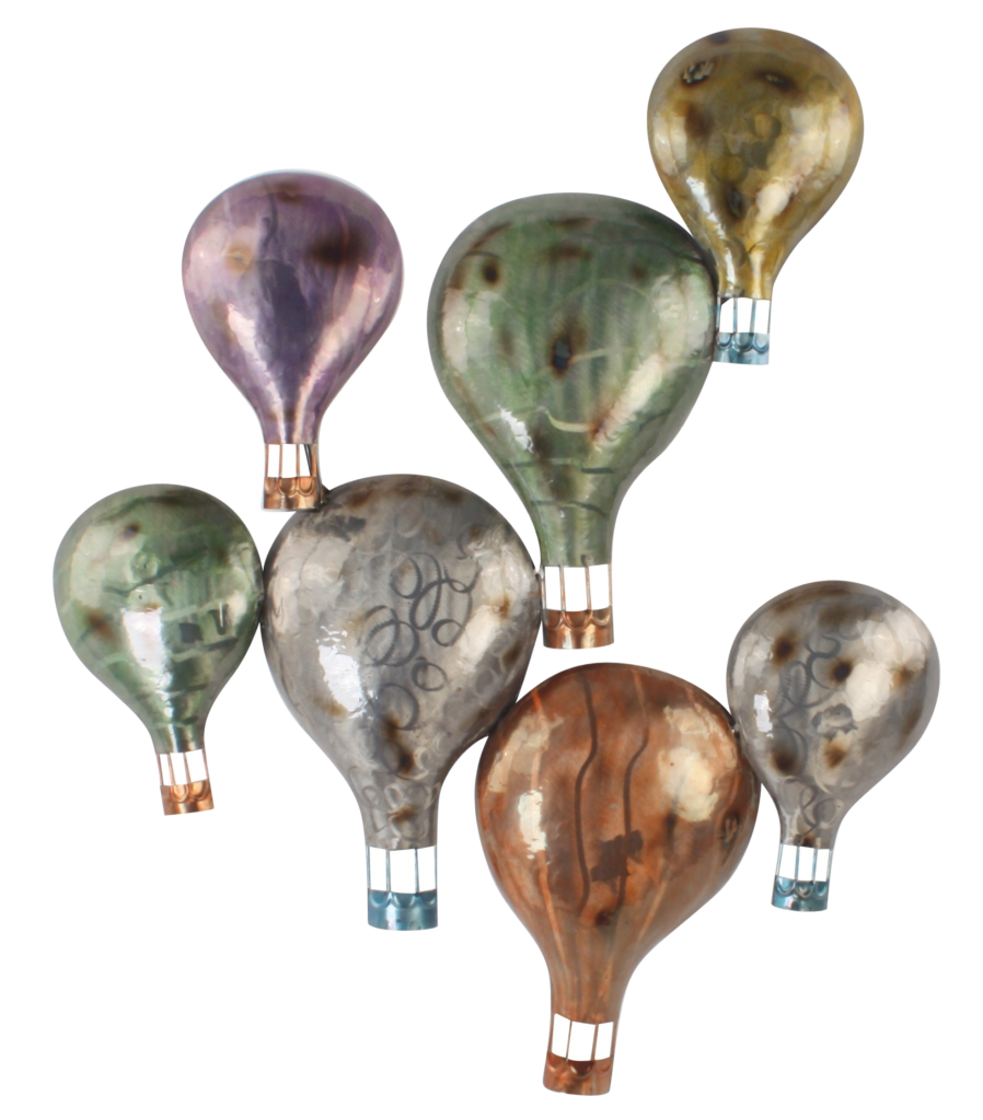 metalen wanddecoratie luchtbalonnen