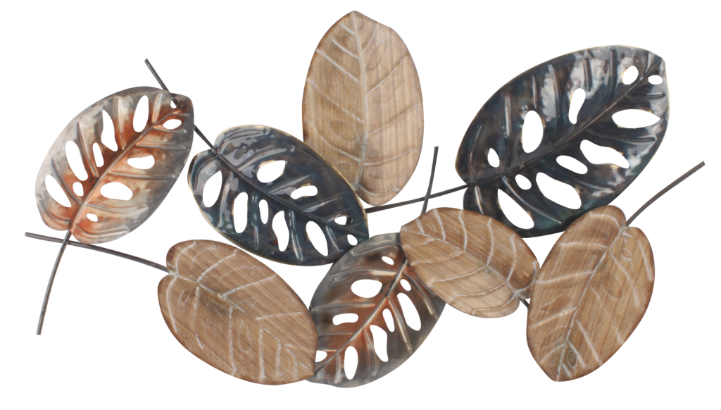metalen wanddecoratie bladeren blaadjes 1274