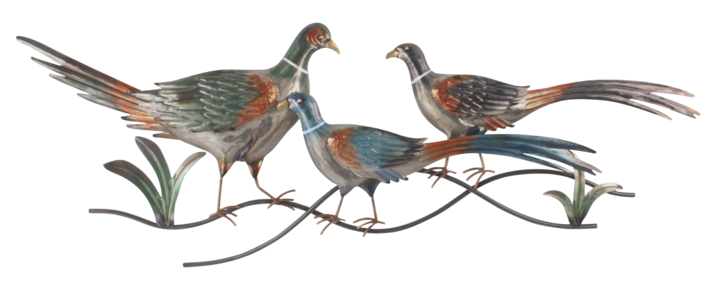 metalen wanddecoratie drie vogels op een tak 1279